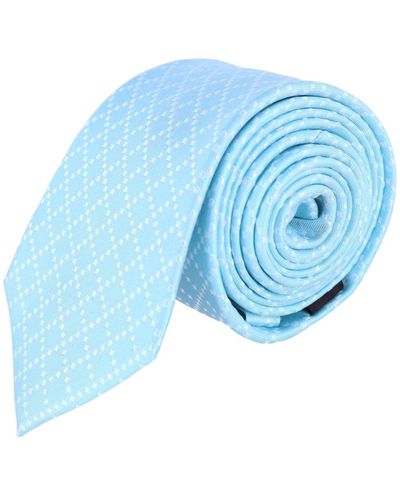 Trafalgar Rowan Geometric Pattern Silk Necktie - Blue
