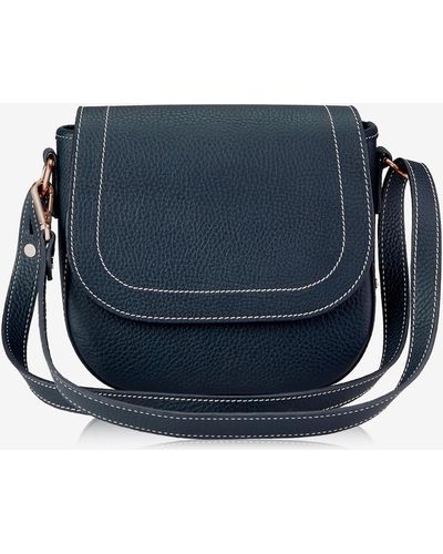 Gigi New York Jackson Leather Saddle Bag - Blue