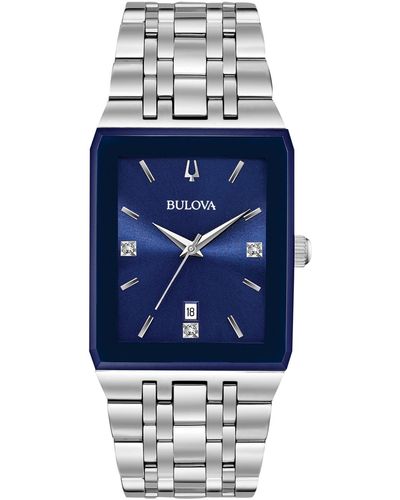Bulova Futuro Diamond-accent Stainless Steel Bracelet Watch 31x45mm - Multicolor