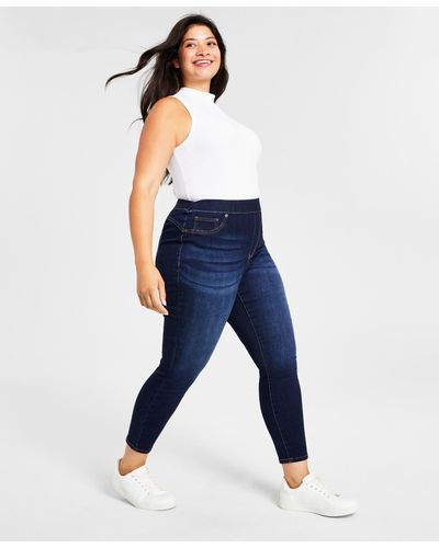 Celebrity Pink Trendy Plus Size Pull-on Skinny Ankle Jeans - Blue
