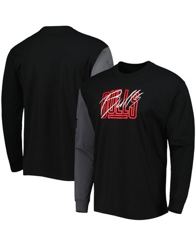 Nike Chicago Bulls Courtside Versus Flight Max90 Long Sleeve T-shirt - Black