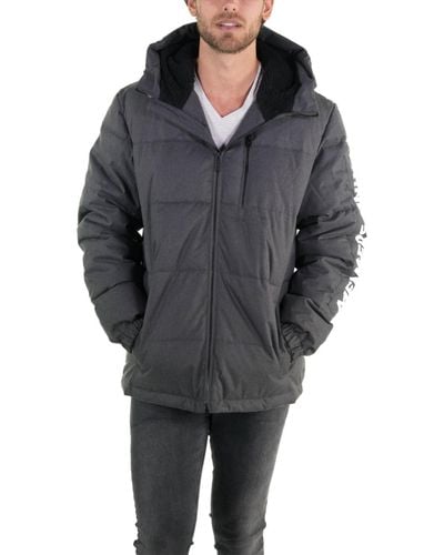 Members Only Twill Block Puffer Jacket - Gray