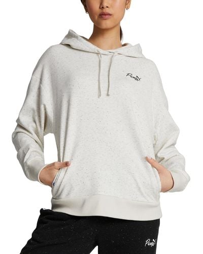 PUMA Live In Cotton Pullover Logo Hoodie - Gray