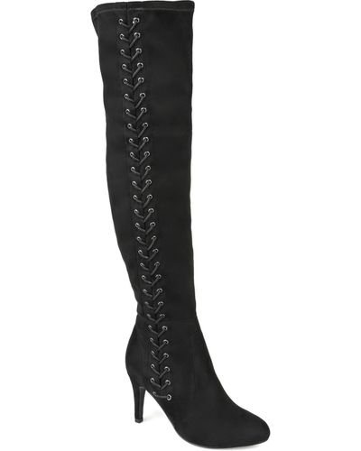 Journee Collection Abie Knee High Boots - Black