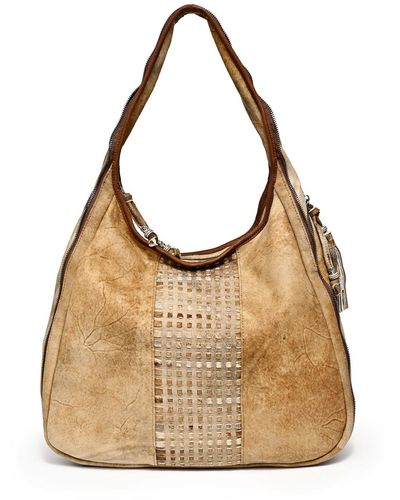 Old Trend Genuine Leather Dorado Expandable Hobo Bag - Natural