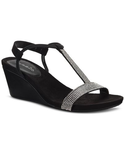 Style & Co. Mulan Embellished Wedge Sandals - Black