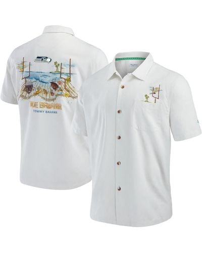 Tommy Bahama Las Vegas Raiders Tide Breaker Islandzone Camp Button-up Shirt - White