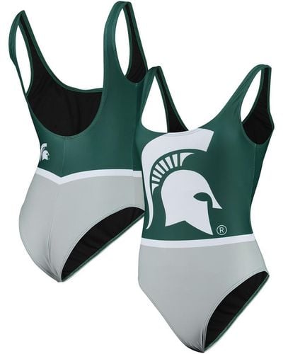 FOCO Michigan State Spartans One-piece Bathing Suit - Green