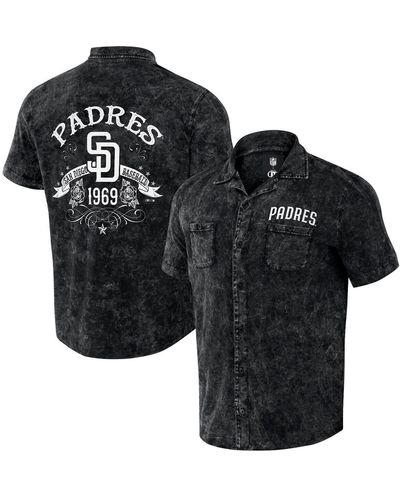 Fanatics Darius Rucker Collection By Distressed San Diego Padres Denim Team Color Button-up Shirt - Black