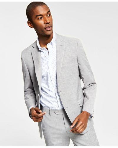 Alfani Slim-fit Solid Knit Suit Jacket, Created For Macy's - Gray