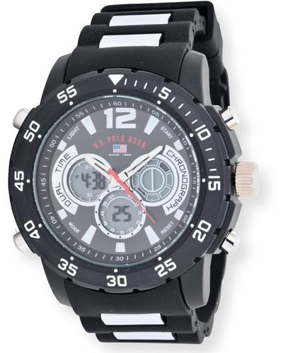 U.S. POLO ASSN. U.s. Polo Association Black And Silver Strap Watch