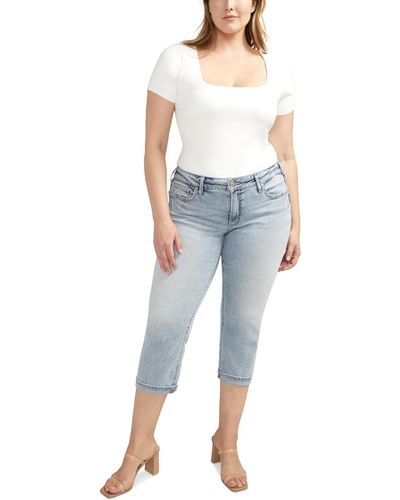 Silver Jeans Co. Plus Size Britt High-rise Curvy-fit Capri Jeans - Blue