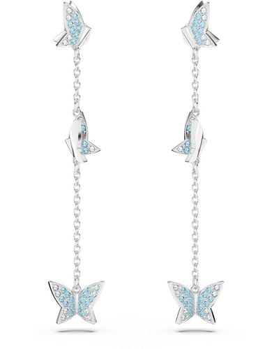 Swarovski Crystal Butterfly Lilia Drop Earrings - White