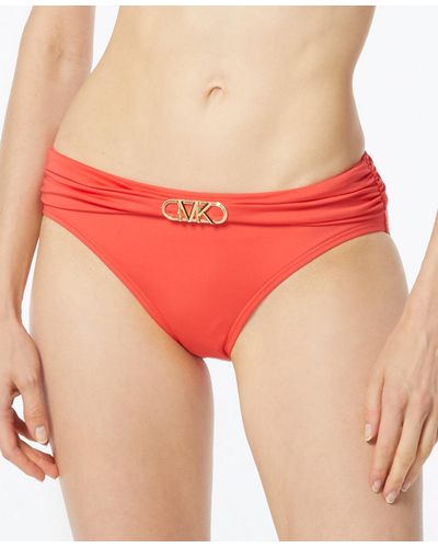 Michael Kors Michael Belted Bikini Bottoms - Red
