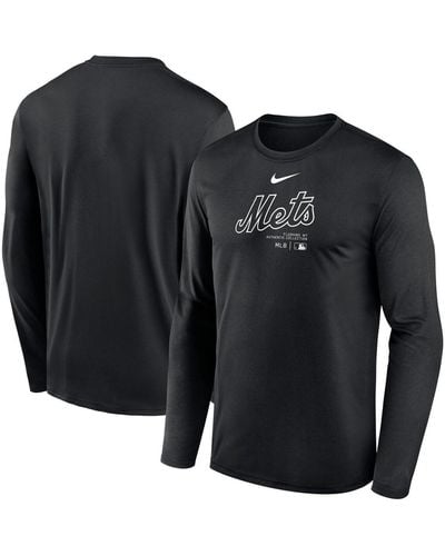 Nike Black New York Mets Authentic Collection Practice Performance Long Sleeve T-shirt