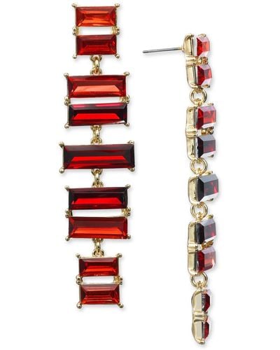 INC International Concepts Crystal Linear Earrings - Red