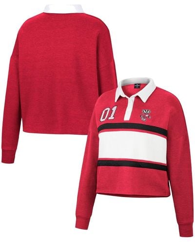 Colosseum Athletics Wisconsin Badgers I Love My Job Rugby Long Sleeve Shirt - Red
