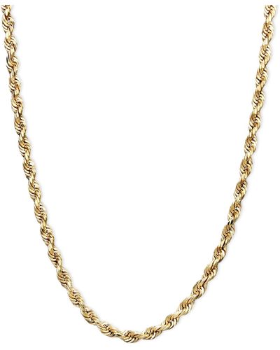 Macy's 14k Gold Necklace, 18" Rope Chain (1-3/4mm) - Metallic