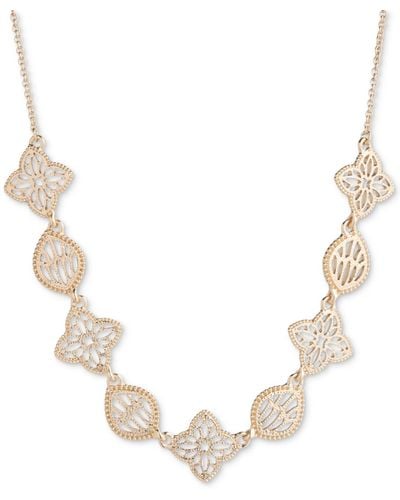 Marchesa Tone Filigree Frontal Necklace - Natural