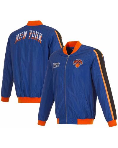 JH Design New York Knicks 2023/24 City Edition Full-zip Bomber Jacket - Blue
