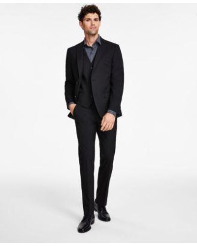 Alfani Slim Fit Stretch Solid Suit Separates Created For Macys - Black