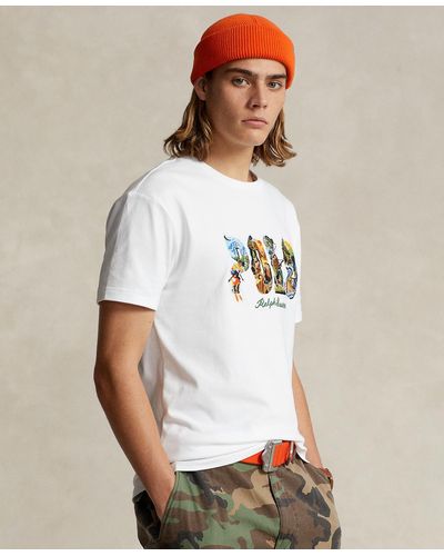 Polo Ralph Lauren Classic-fit Graphic Logo Jersey T-shirt - White