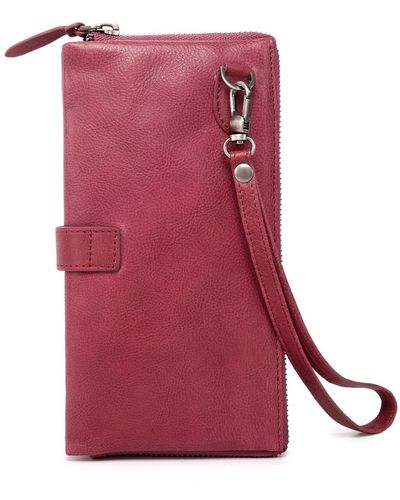 Old Trend Genuine Leather Snapper Clutch - Pink