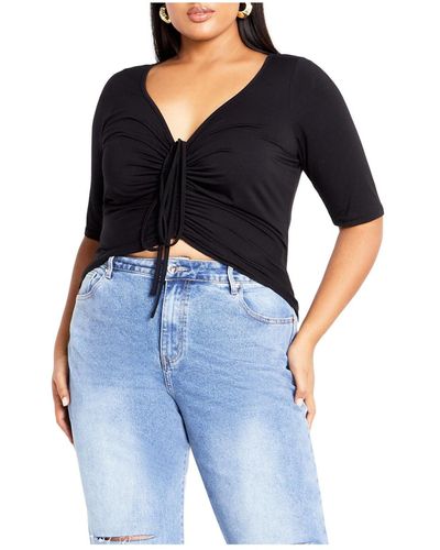 City Chic Plus Size Marianna Top - Blue
