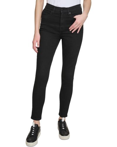 DKNY High-rise Skinny Ankle Jeans - Black