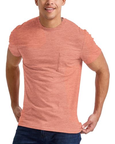 Hanes Originals Tri-blend Short Sleeve Pocket T-shirt - Red