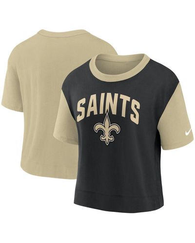 Nike Gold, Black New Orleans Saints High Hip Fashion T-shirt - Multicolor