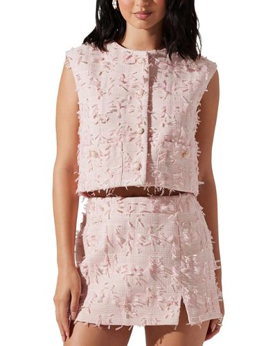 Astr Francie Button-front Sleeveless Top - Pink
