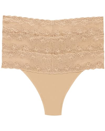 Natori Bliss Perfection Lace-trim Thong 3-pack 750092mp - Natural