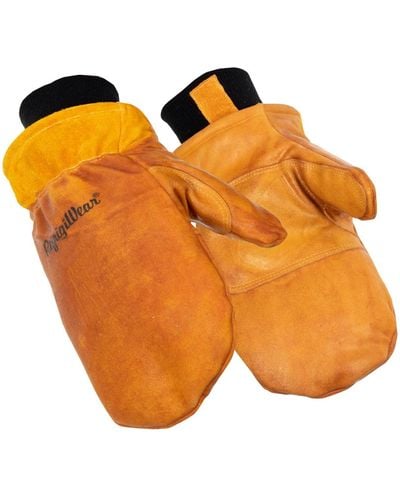 Refrigiwear Latex Dipped Insulated Leather Mittens - Orange