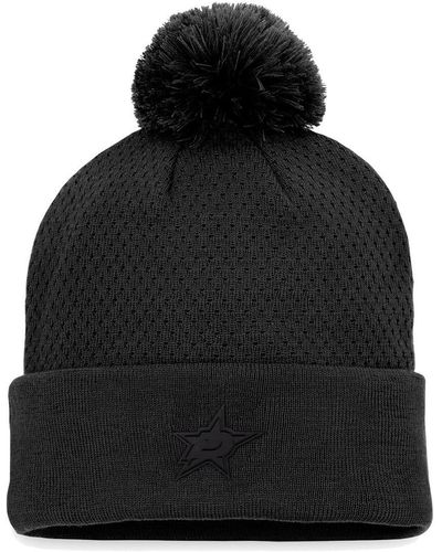 Fanatics Dallas Stars Authentic Pro Road Cuffed Knit Hat - Black
