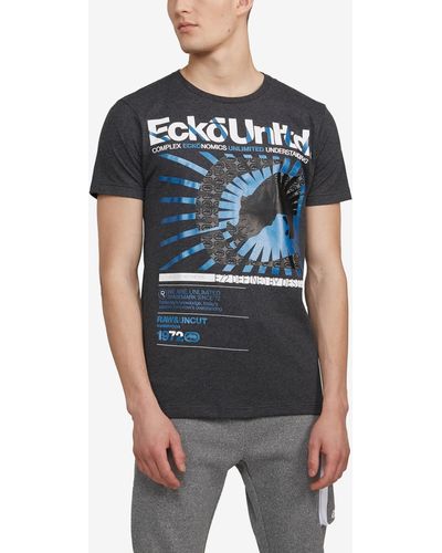 Ecko' Unltd Big And Tall Star Burst Graphic T-shirt - Blue
