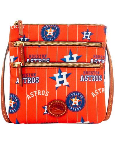 Dooney & Bourke Houston Astros Nylon Triple Zip Crossbody - Orange