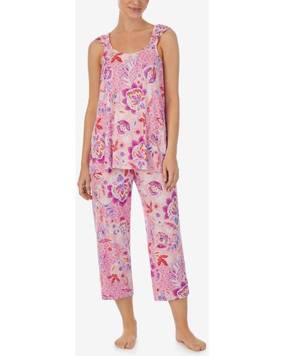 Ellen Tracy Sleeveless Top And Cropped Pants 2-pc. Pajama Set - Pink