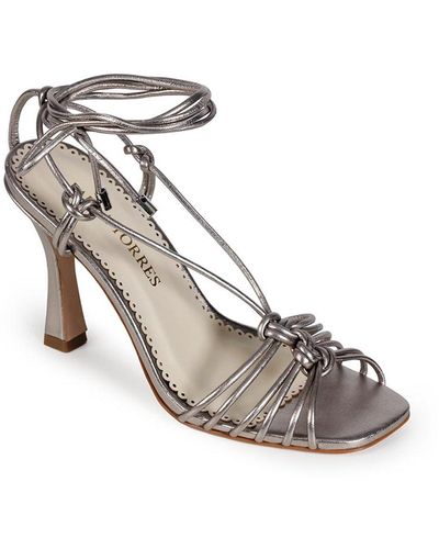 Paula Torres Shoes Blanca Strappy Dress Sandals - Metallic
