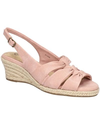Bella Vita Cheerful Espadrille Wedge Sandals - Pink