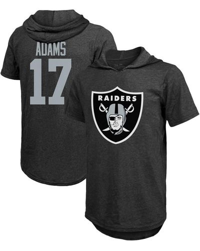 Majestic Threads Davante Adams Las Vegas Raiders Player Name & Number Short Sleeve Hoodie T-shirt - Black