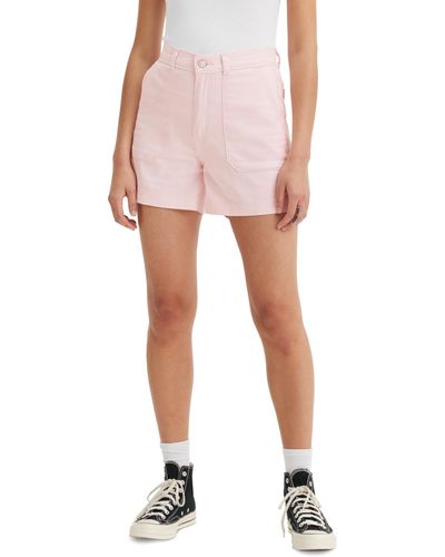 Levi's Mid-rise Zip-fly Utility Shorts - Pink