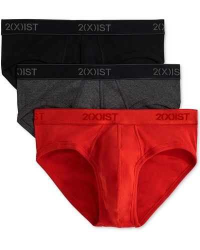 2xist 2(x)ist Essential 3 Pack No Show Brief - Red