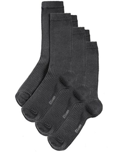 Stems Eco Conscious Cashmere Socks Box Of Three - Black