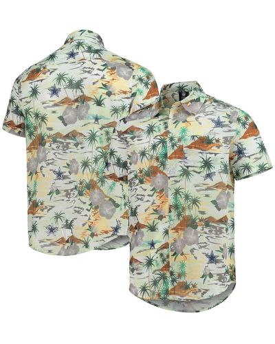 FOCO Dallas Cowboys Paradise Floral Button-up Shirt - Natural
