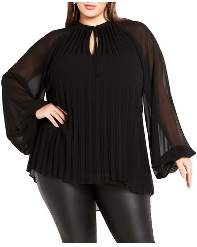 City Chic Plus Size Crystal Top - Black