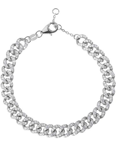 Giani Bernini Curb Chain Pave Cubic Zirconia Bracelet - Metallic