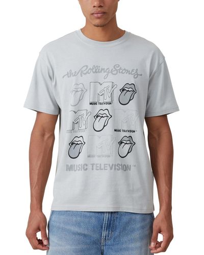 Cotton On Mtv X Rolling Stones Loose Fit T-shirt - Gray