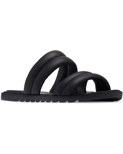 Sorel Ella Ii Puff Strappy Slide Sandals - Black