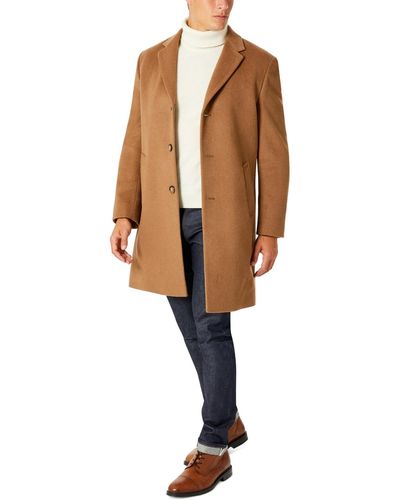 Kenneth Cole Single-breasted Classic Fit Overcoat - Brown